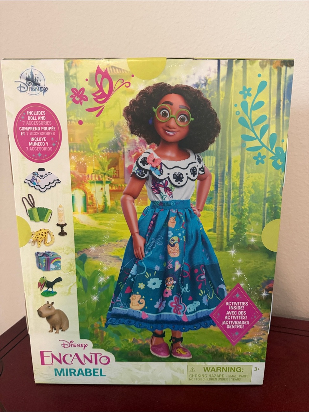 Disney Mirabel Doll with Teal Floral Skirt and Colorful Top